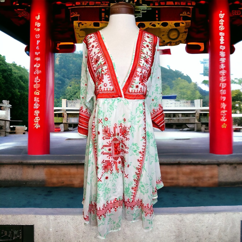 {Free People} New Romantics Boho Floral Dress S